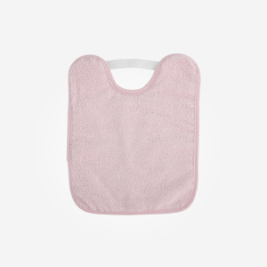 Babero rosa rizo plastificado con goma