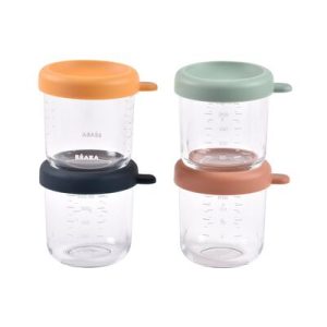 JUEGO DE 4 PORCIONES DE VIDRIO DE 250 ML
