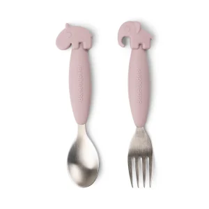 Spoon and fork set Deer friends – Pink