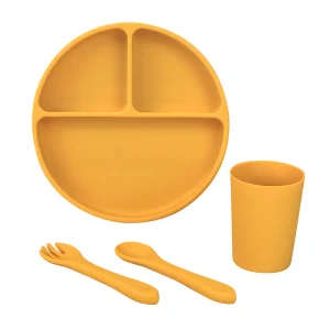 Set de Alimentación Inicial - 4 pzas (Plato, Cuchara, Tenedor y Vaso) - Mango